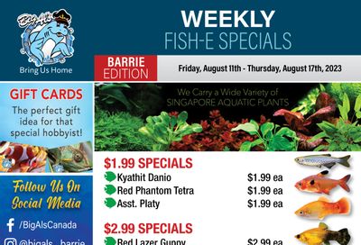 Big Al's (Barrie) Weekly Specials August 11 to 17