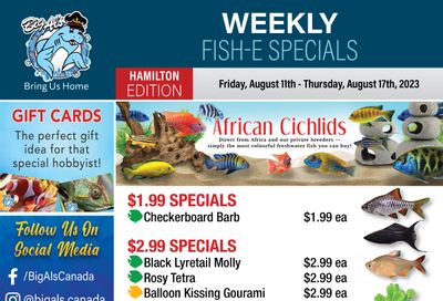 Big Al's (Hamilton) Weekly Specials August 11 to 17
