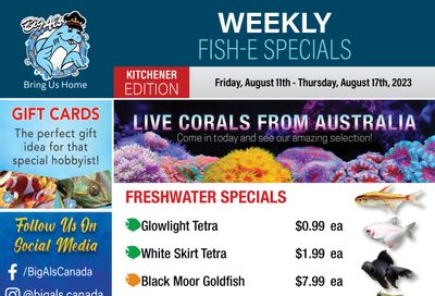 Big Al's (Kitchener) Weekly Specials August 11 to 17