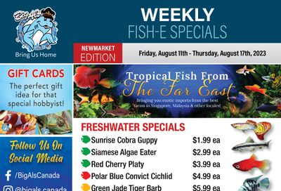 Big Al's (Newmarket) Weekly Specials August 11 to 17