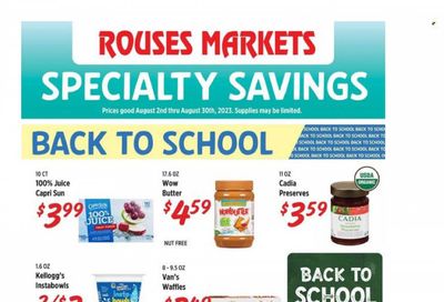 Rouses Markets (LA) Weekly Ad Flyer Specials August 2 to August 30, 2023