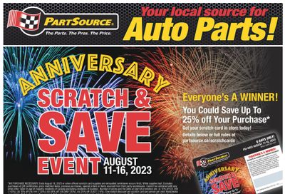 PartSource Flyer August 11 to 16