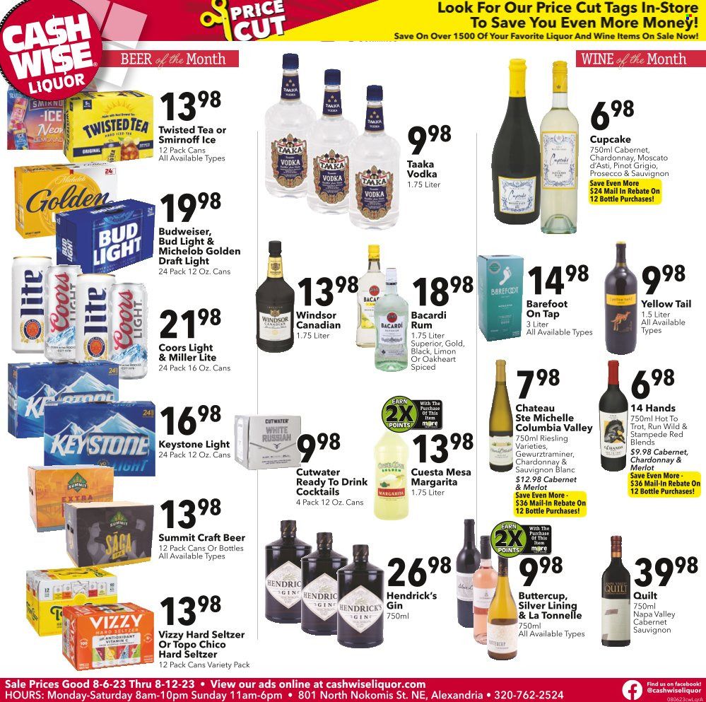 Cash Wise Liquor Only (MN) Weekly Ad Flyer Specials August 6 to August 12, 2023