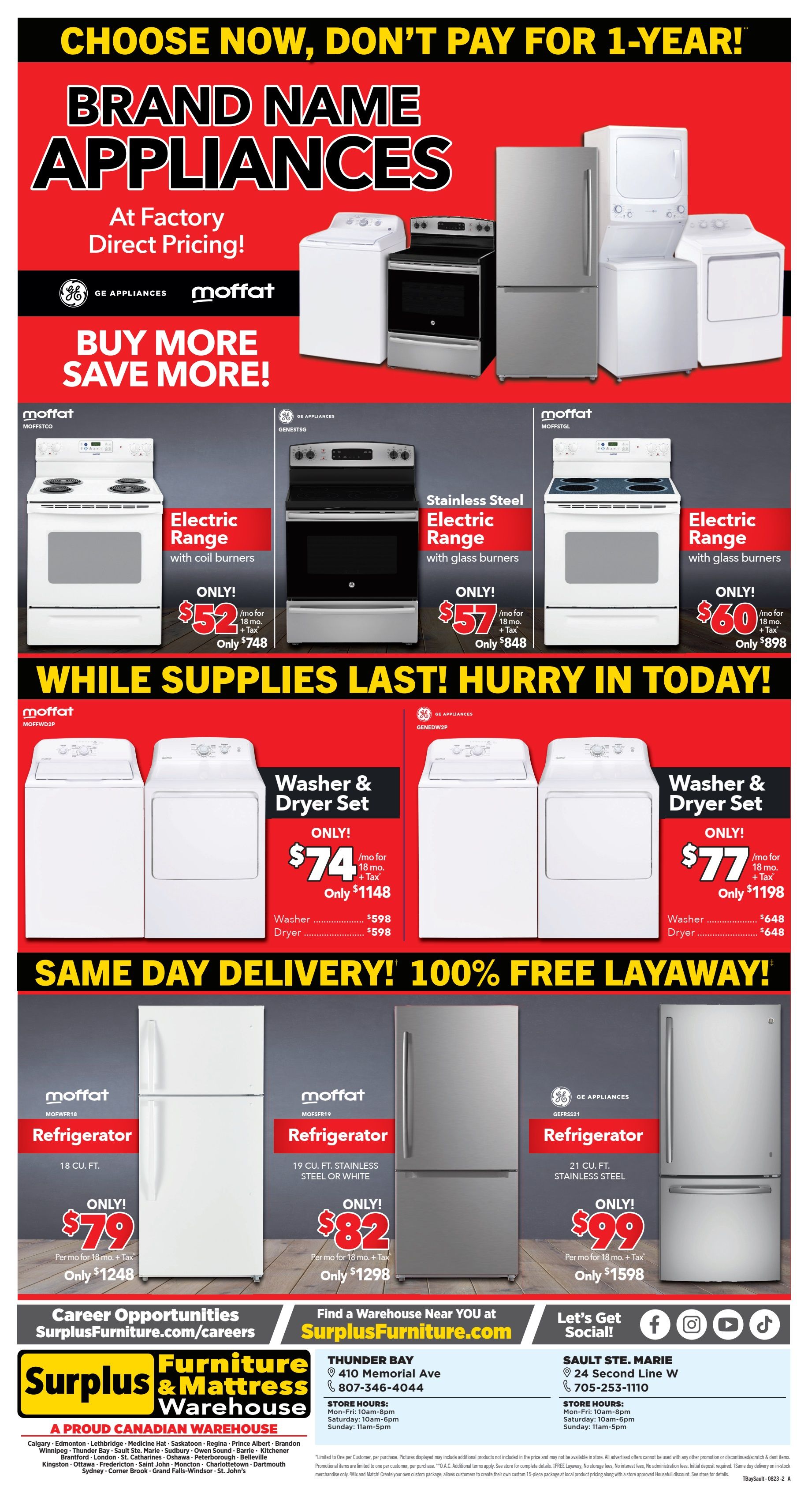 Surplus Furniture & Mattress Warehouse (Sault Ste Marie) Flyer August 14 to 27
