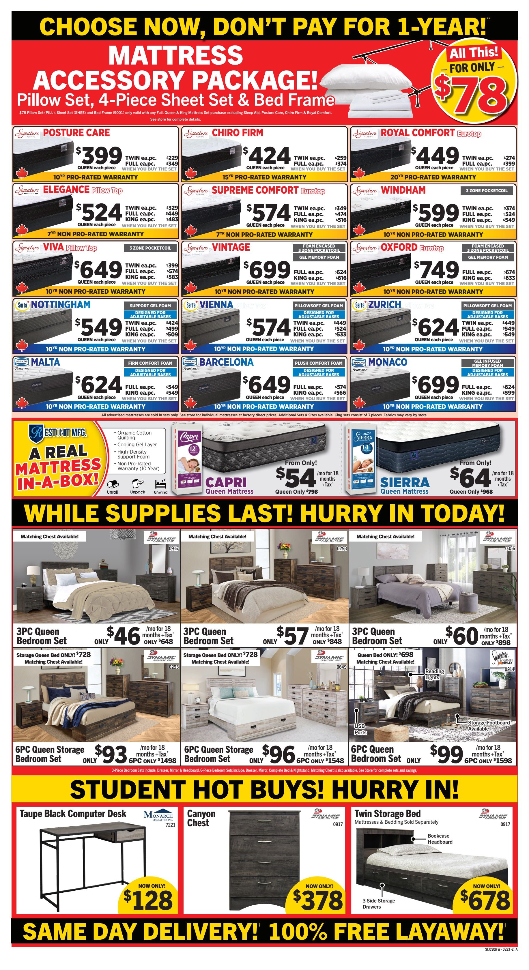 Surplus Furniture & Mattress Warehouse (St. John's, Corner Brook, Grand Falls Windsor) Flyer August 14 to 27