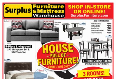 Surplus Furniture & Mattress Warehouse (Belleville, Peterborough, Oshawa) Flyer August 14 to 27