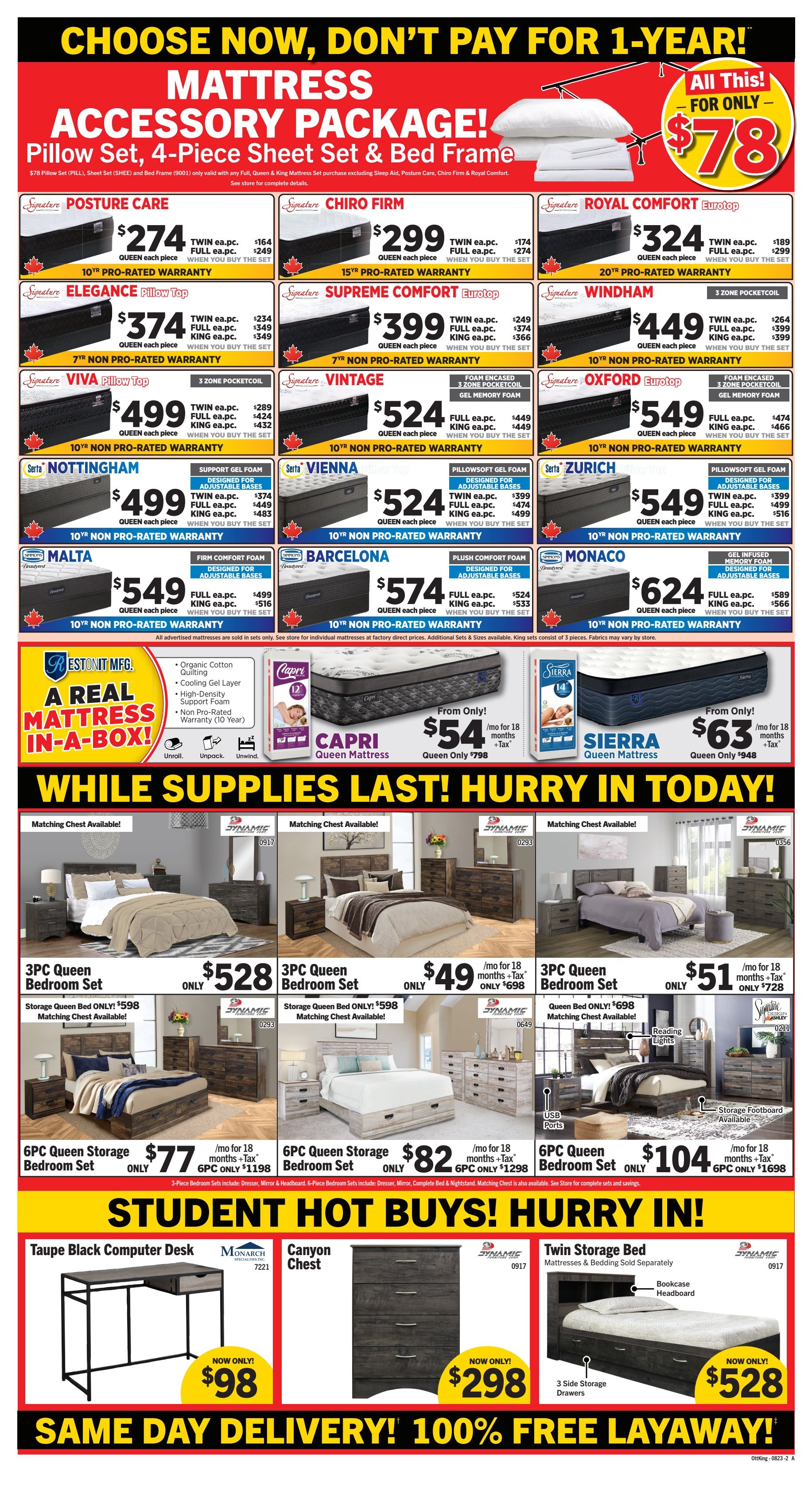 Surplus Furniture & Mattress Warehouse (Belleville, Peterborough, Oshawa) Flyer August 14 to 27