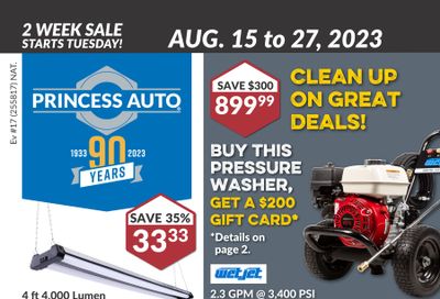 Princess Auto Flyer August 15 to 27