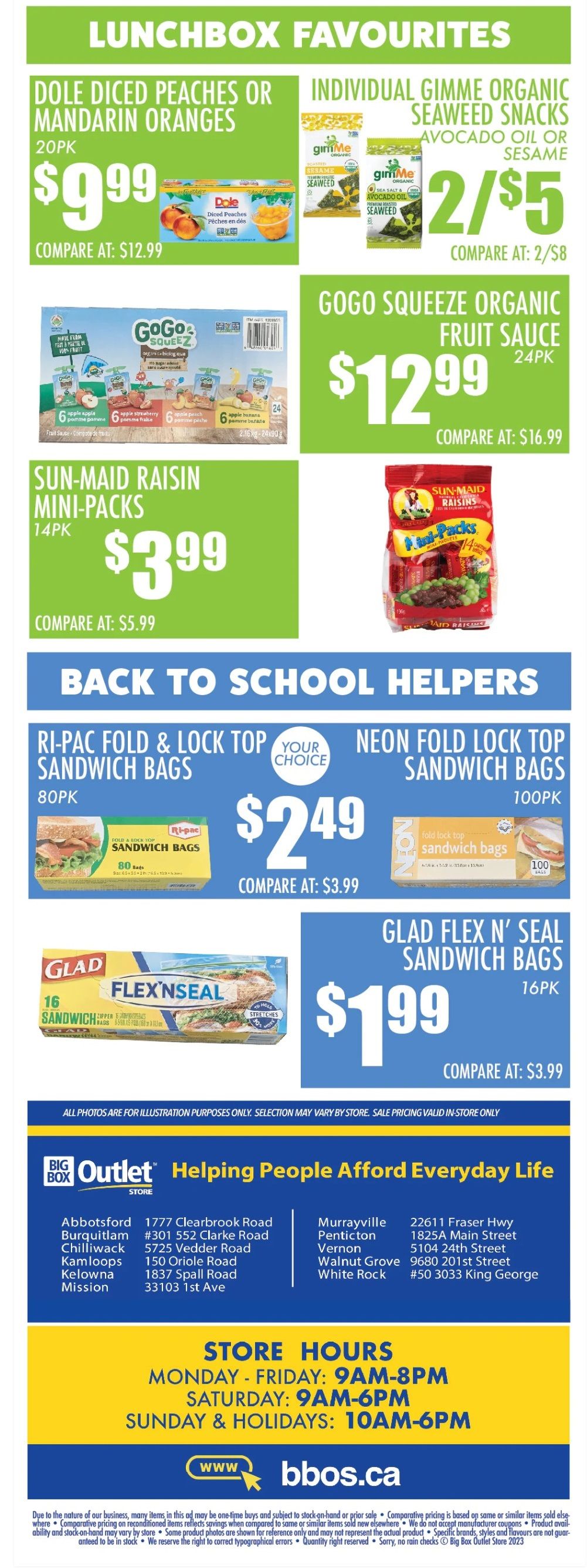 Big Box Outlet Store Flyer August 16 to 22