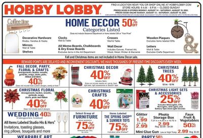 Hobby Lobby Weekly Ad Flyer Specials August 13 to August 19, 2023