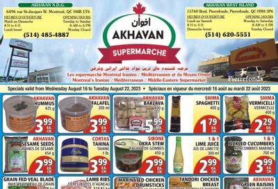 Akhavan Supermarche Flyer August 16 to 22