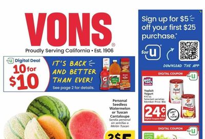Vons (CA) Weekly Ad Flyer Specials August 16 to August 22, 2023