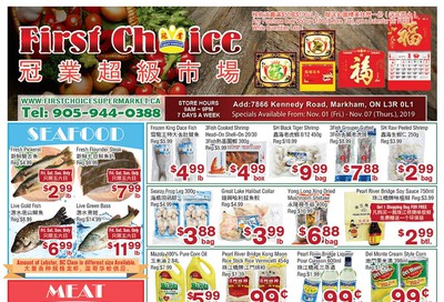 First Choice Supermarket Flyer November 1 to 7