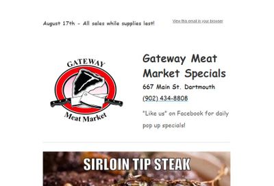 Gateway Meat Market Flyer August 17 to 23