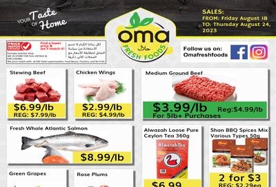Oma Fresh Foods Flyer August 18 to 24