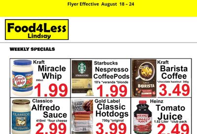 Food 4 Less (Lindsay) Flyer August 18 to 24