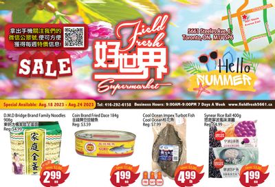 Field Fresh Supermarket Flyer August 18 to 24