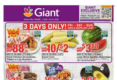 Giant Food (DE, MD, VA) Weekly Ad Flyer Specials August 18 to August 24, 2023