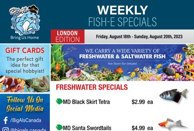 Big Al's (London) Weekend Specials August 18 to 20