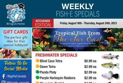 Big Al's (Kitchener) Weekly Specials August 18 to 24