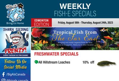 Big Al's (Edmonton) Weekly Specials August 18 to 24