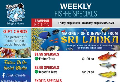 Big Al's (Brampton) Weekly Specials August 18 to 24