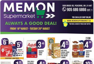 Memon Supermarket Flyer August 18 to 29