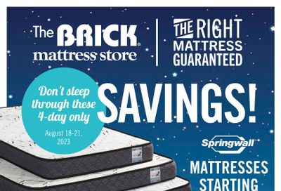The Brick Mattress Store Flyer August 18 to 30