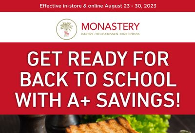 Monastery Bakery Flyer August 23 to 30