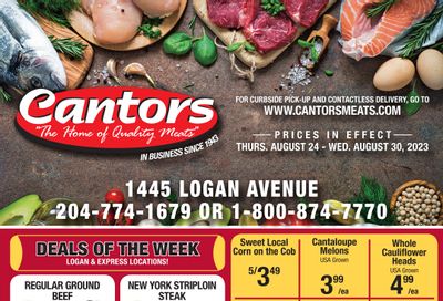 Cantor's Meats Flyer August 24 to 30