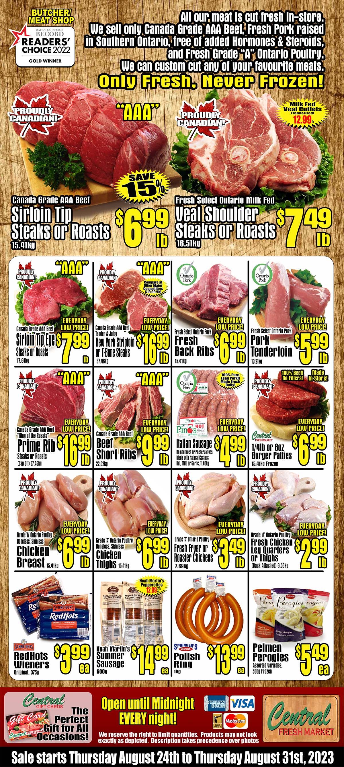 Central Fresh Market Flyer August 24 to 31