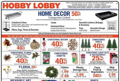 Hobby Lobby Weekly Ad Flyer Specials August 20 to August 26, 2023