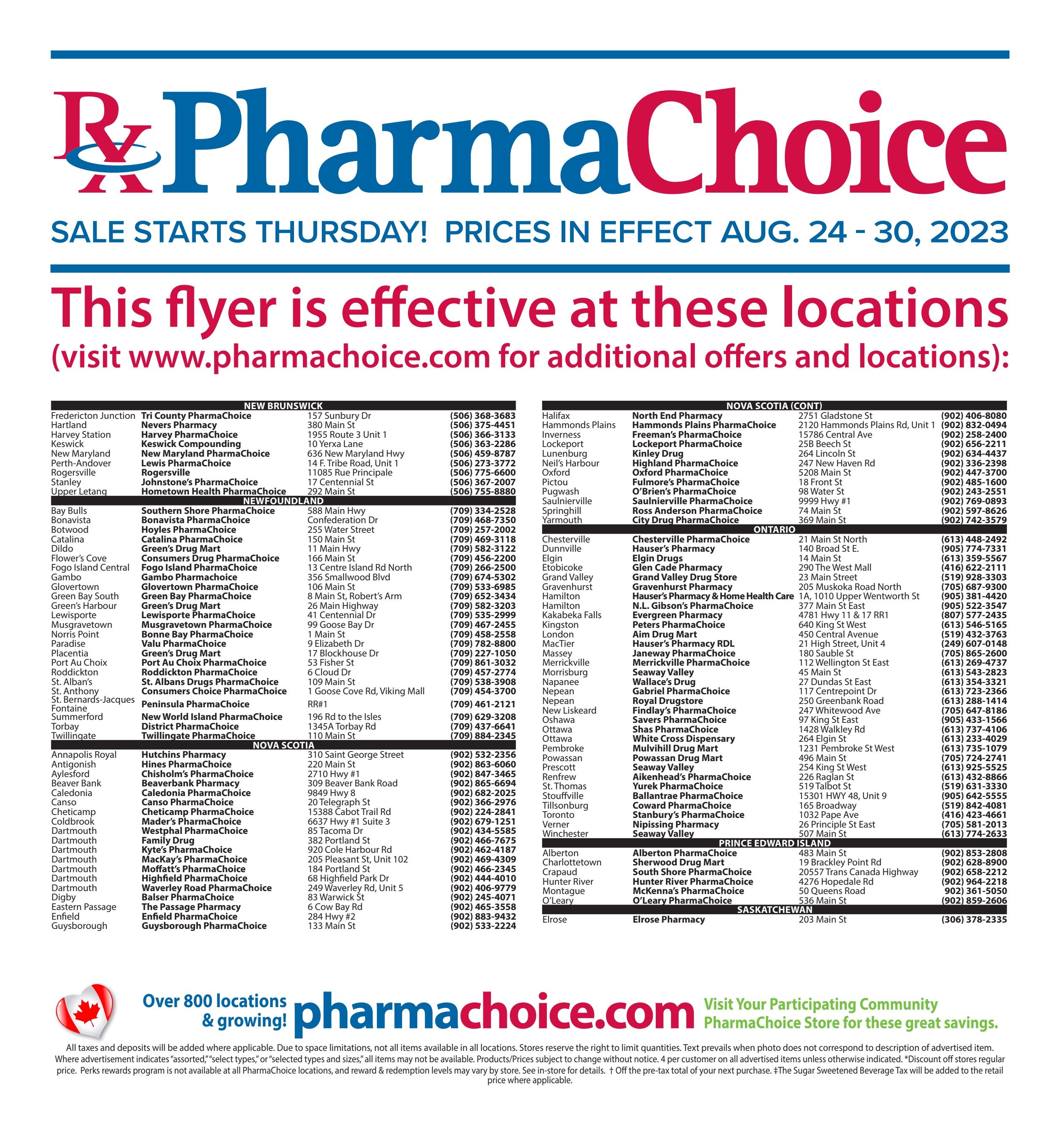 PharmaChoice (ON & Atlantic) Flyer August 24 to 30