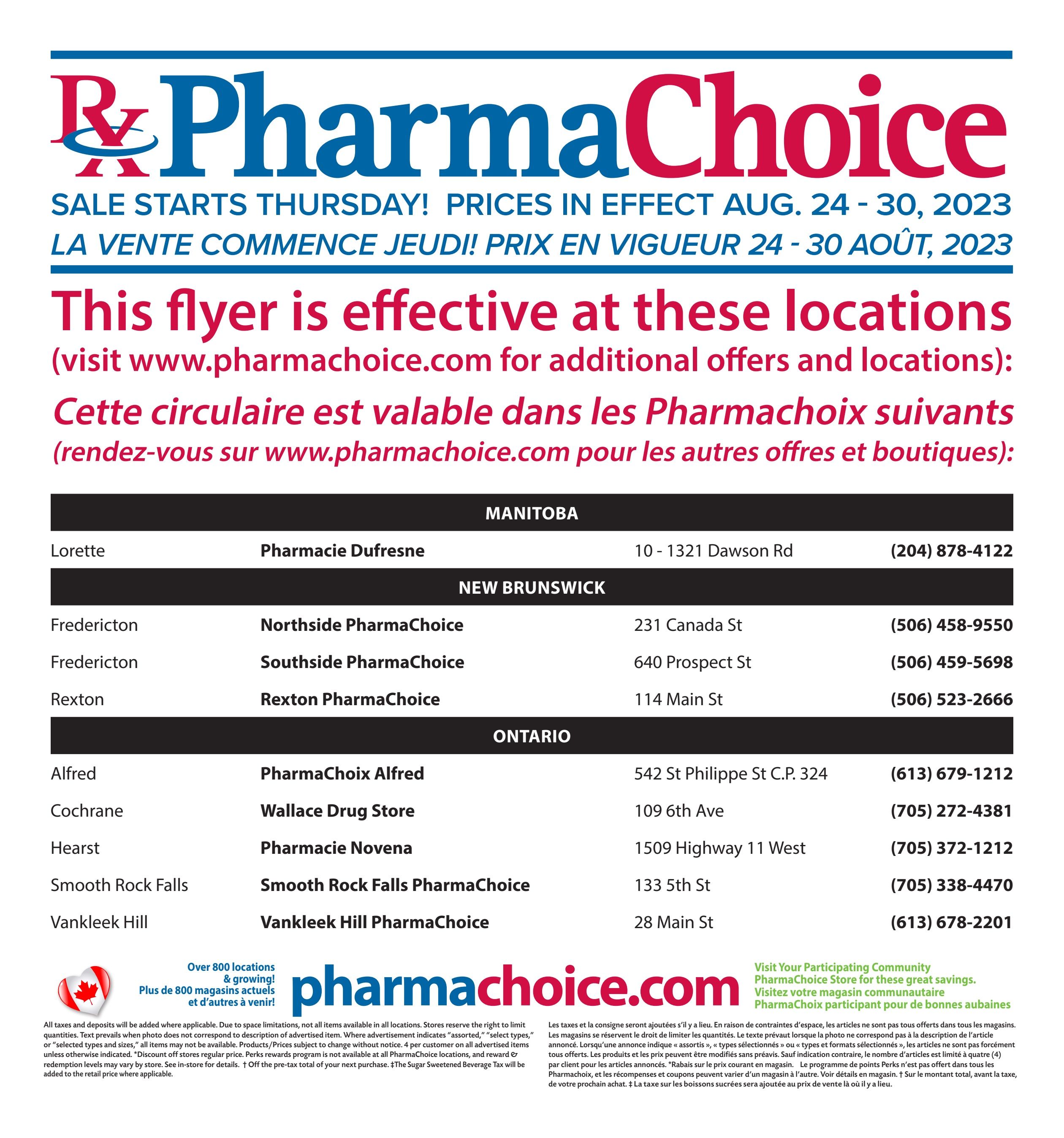PharmaChoice (NB) Flyer August 24 to 30