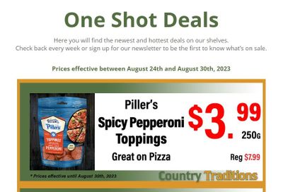 Country Traditions One-Shot Deals Flyer August 24 to 30
