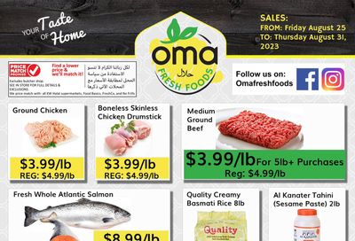 Oma Fresh Foods Flyer August 25 to 31