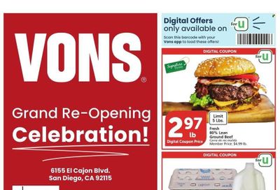 Vons (CA) Weekly Ad Flyer Specials August 23 to August 29, 2023