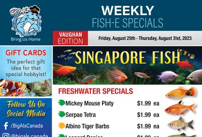 Big Al's (Vaughan) Weekly Specials August 25 to 31