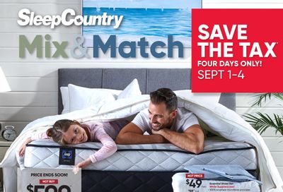 Sleep Country Flyer August 28 to September 5