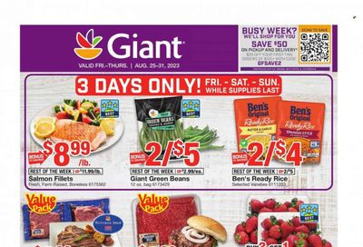 Giant Food (DE, MD, VA) Weekly Ad Flyer Specials August 25 to August 31, 2023