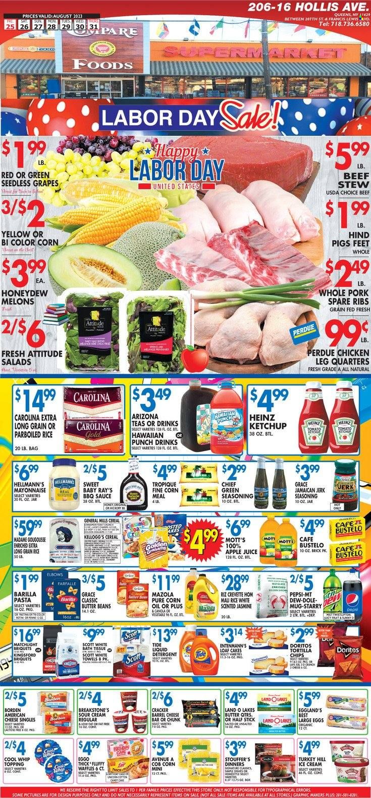 Compare Foods (NY) Weekly Ad Flyer Specials August 25 to August 31, 2023