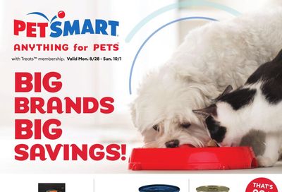 PetSmart Big Brands Big Savings Flyer August 28 to October 1