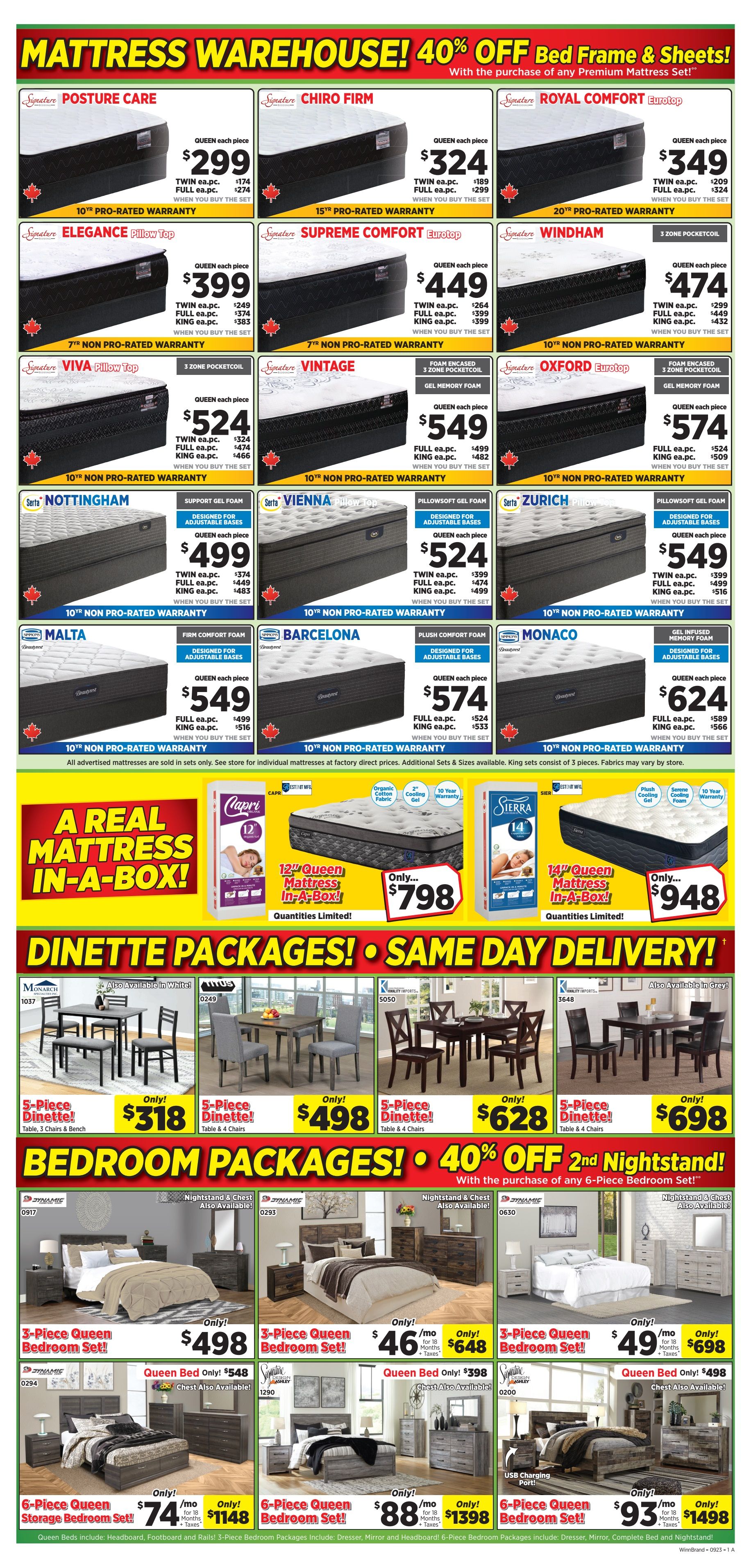 Surplus Furniture & Mattress Warehouse (Winnipeg, Brandon) Flyer August 28 to September 3