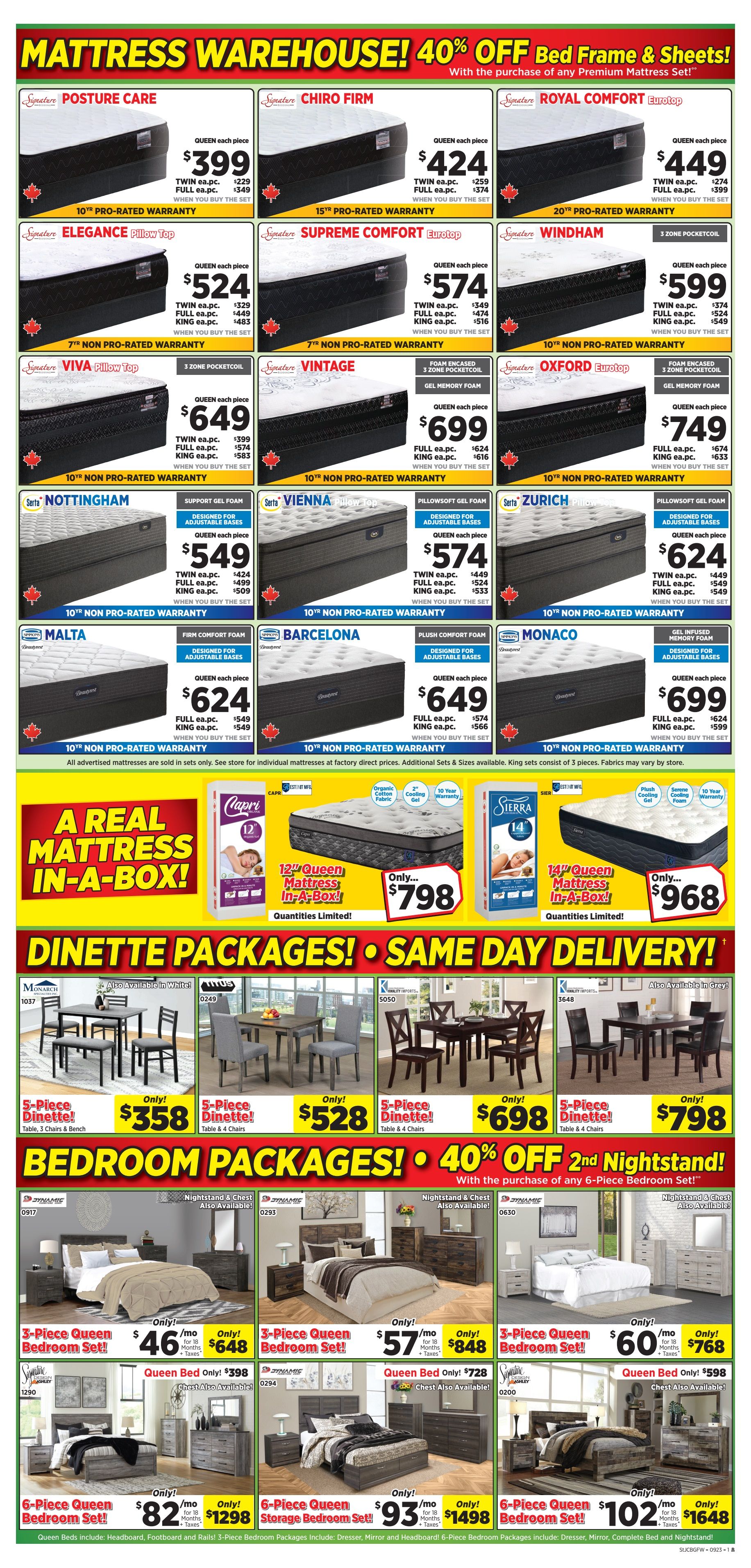 Surplus Furniture & Mattress Warehouse (St. John's, Corner Brook, Grand Falls Windsor) Flyer August 28 to September 3