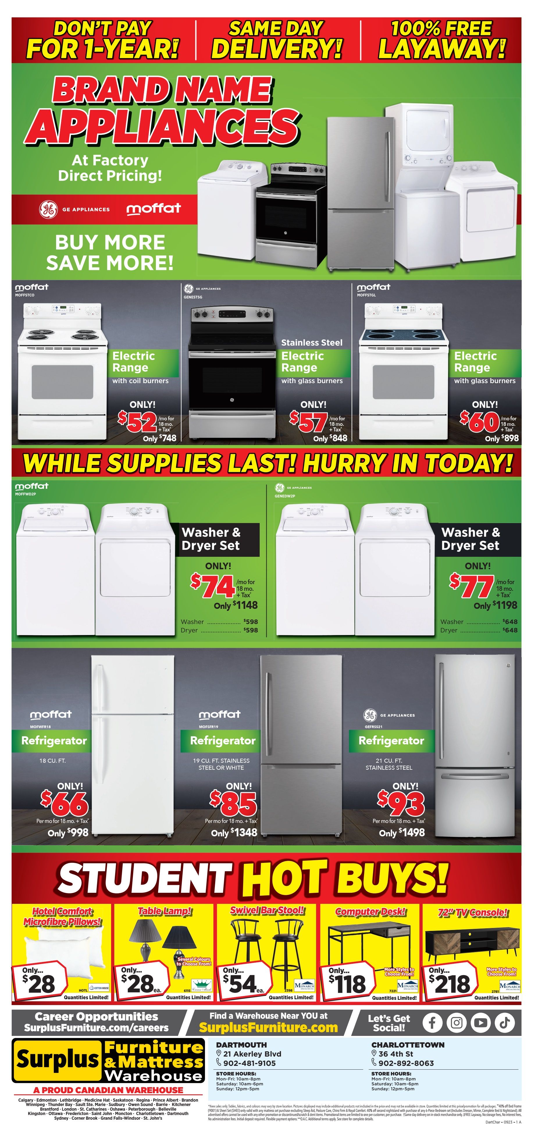 Surplus Furniture & Mattress Warehouse (Dartmouth, Charlottetown) Flyer August 28 to September 3