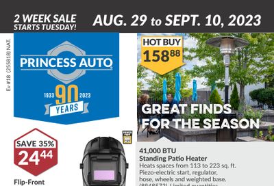 Princess Auto Flyer August 29 to September 10