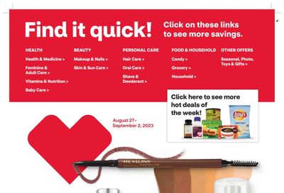 CVS Pharmacy Weekly Ad Flyer Specials August 27 to September 2, 2023
