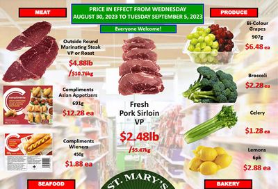St. Mary's Supermarket Flyer August 30 to September 5