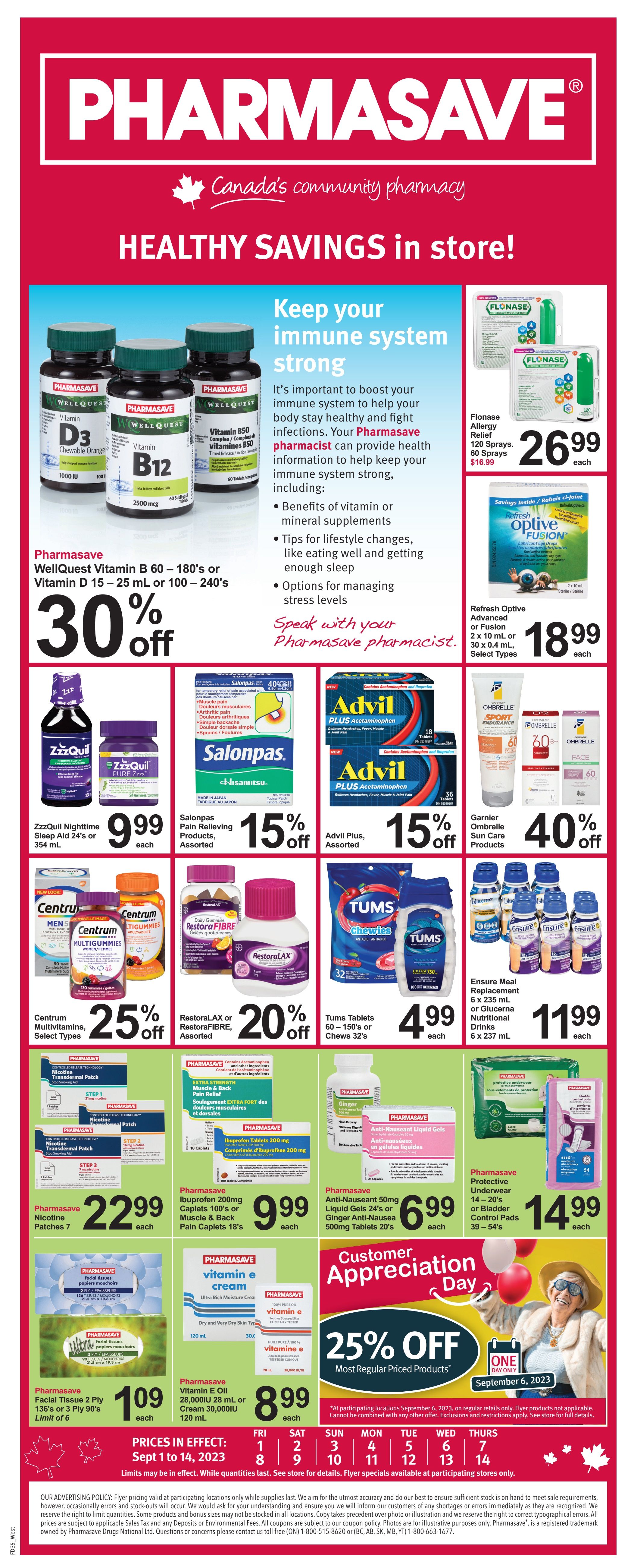 Pharmasave (West) Flyer September 1 to 14