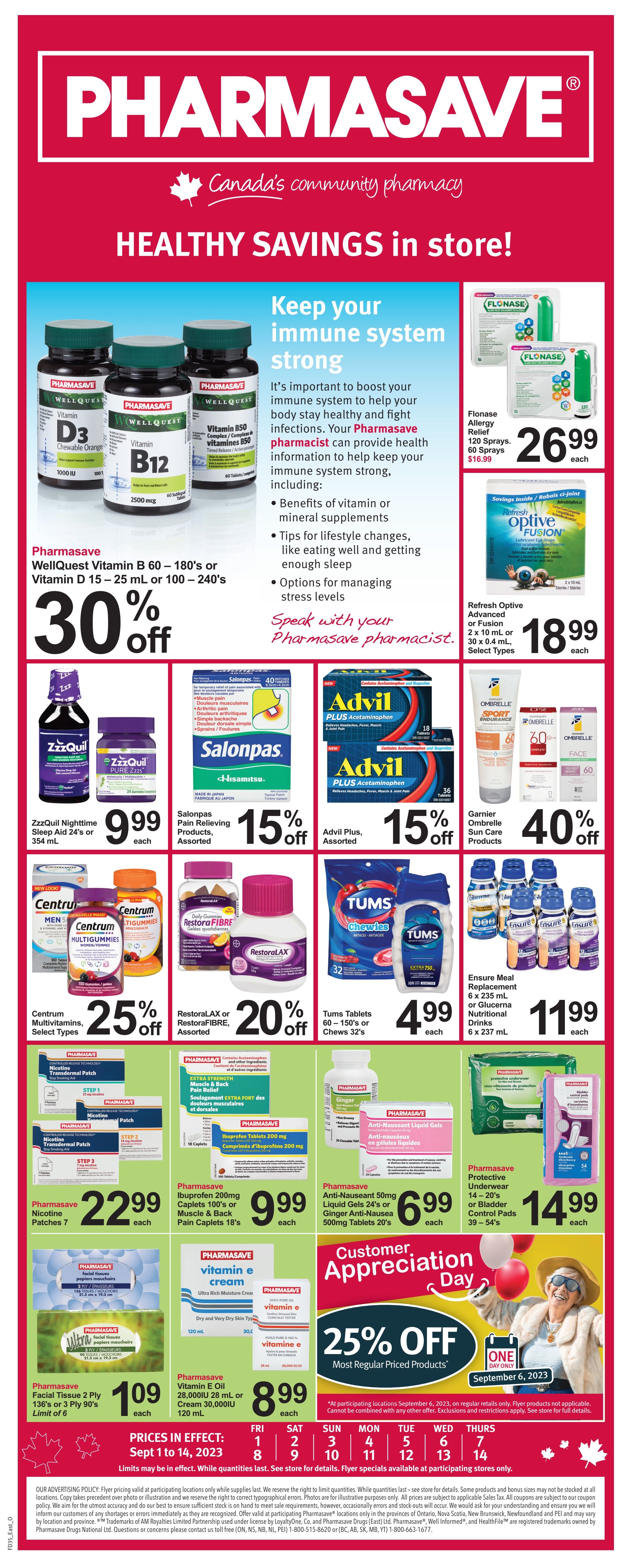 Pharmasave (ON) Flyer September 1 to 14